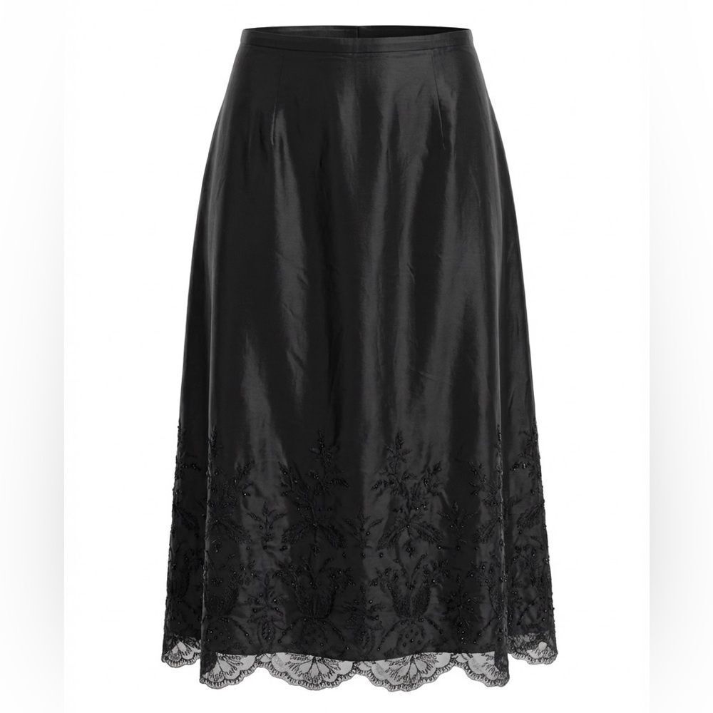 ANN TAYLOR NEW WOMENS EMBROIDERED SKIRT BLACK SIZE 12